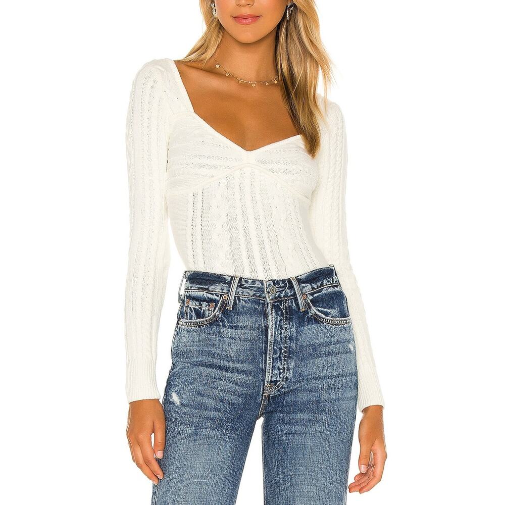 Majorelle Cable Knit Cream Fallone Sweater Size S